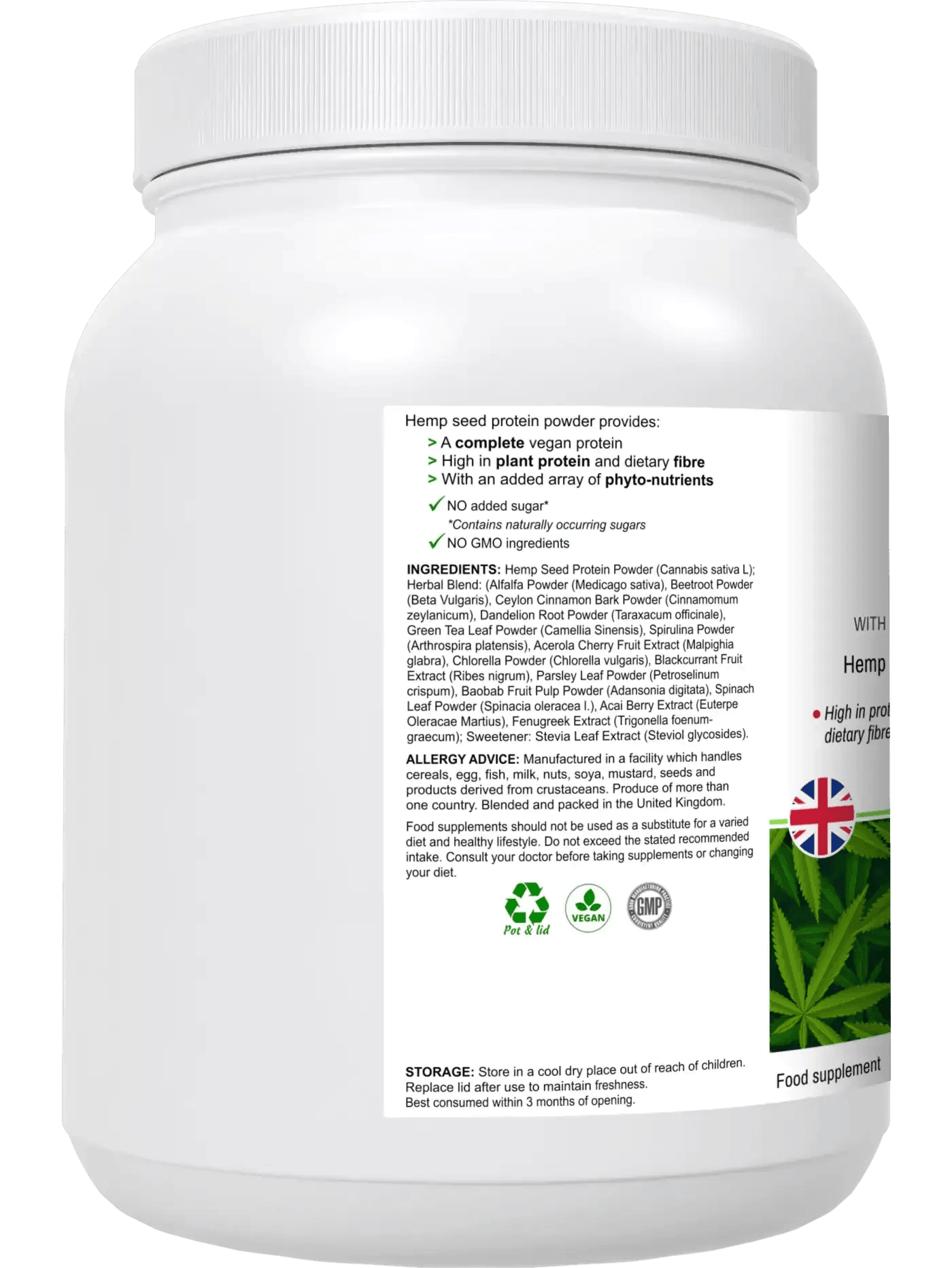 HyperHemp - Vegan Protein Powder (Hemp Seed) - BioBodyBoost