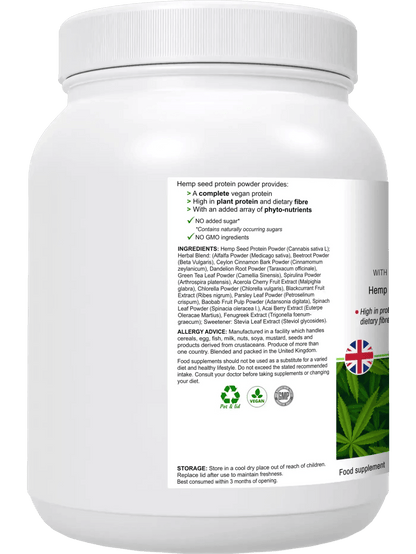 HyperHemp - Vegan Protein Powder (Hemp Seed) - BioBodyBoost