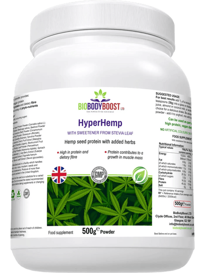 HyperHemp - Vegan Protein Powder (Hemp Seed) - BioBodyBoost