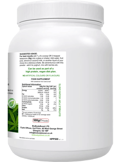 HyperHemp - Vegan Protein Powder (Hemp Seed) - BioBodyBoost