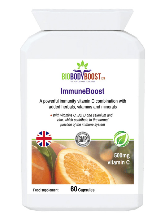 ImmuneBoost - Herbal Vitamin C Complex with Reishi Mushroom & Probiotics - BioBodyBoost