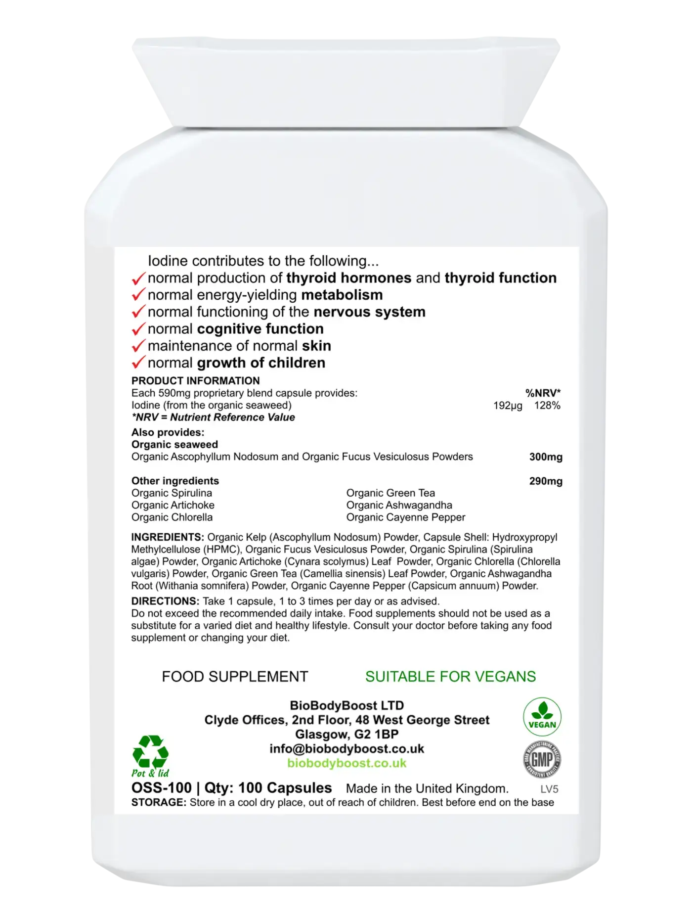 IoBio Organic Seaweed Herbal Combination - Premium Vitamins & Supplements from BioBodyBoost - Just £19.99! Shop now at BioBodyBoost