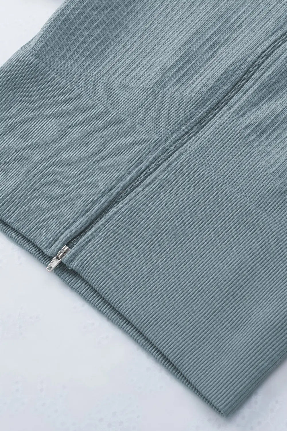 Khaki Zipped Front Short Sleeve Sports Crop Top
