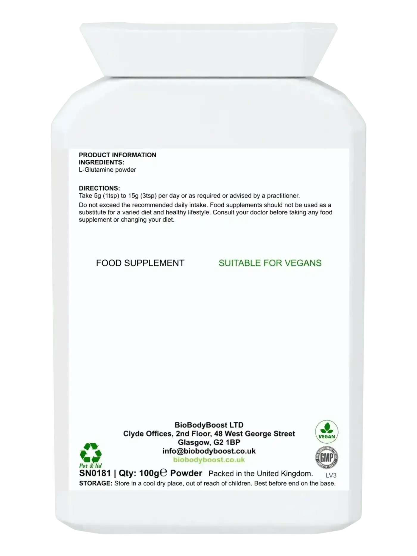 L-Glutamine Boost - Amino Acid Powder - Acids