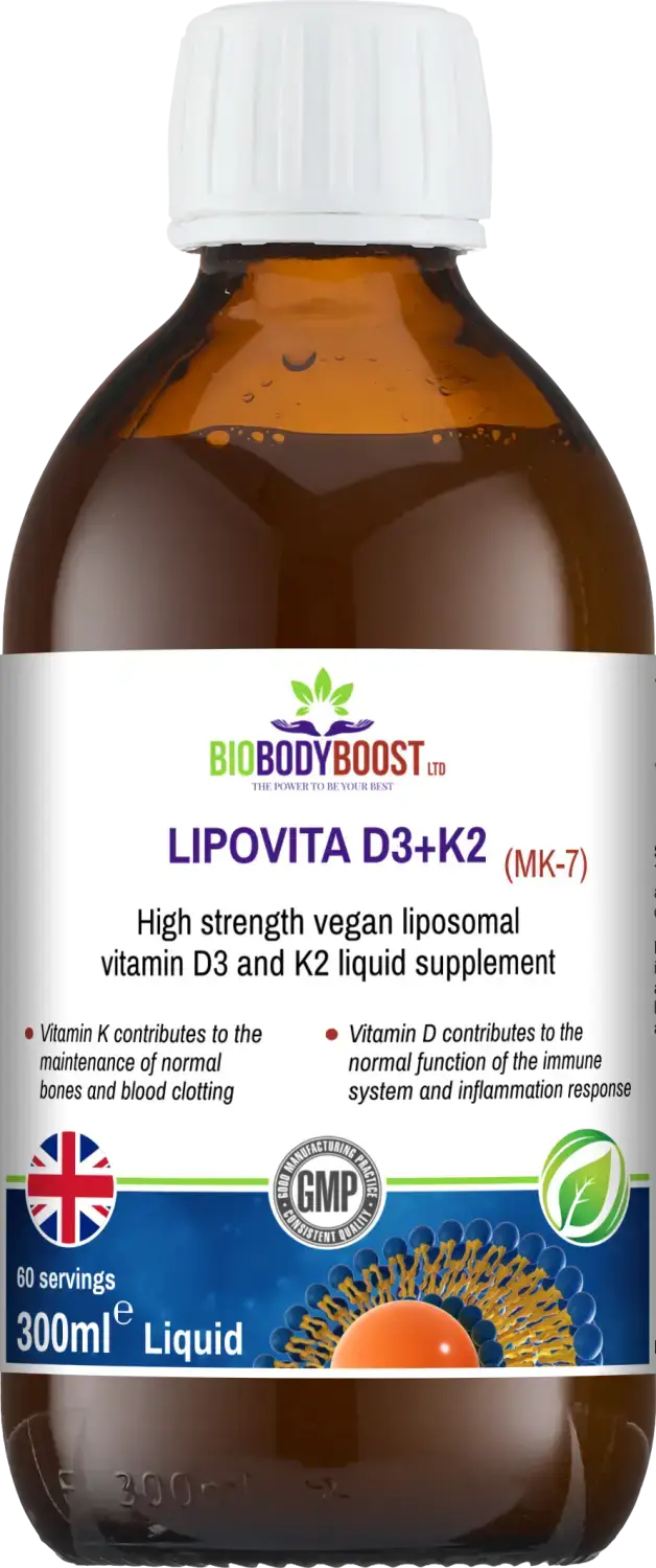 LIPOVITA D3+K2 - Premium Vitamins & Supplements from BioBodyBoost - Just £24.99! Shop now at BioBodyBoost