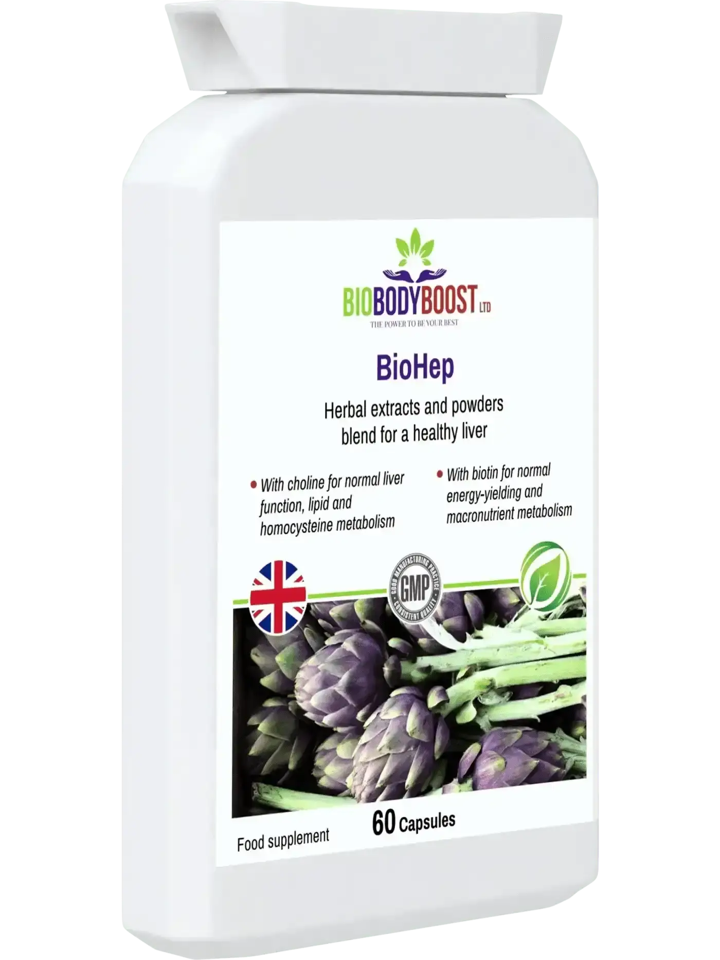 BioBodyBoost BioHep liver supplement UK — halal approved, vegan HPMC capsule, gluten-free, UK made