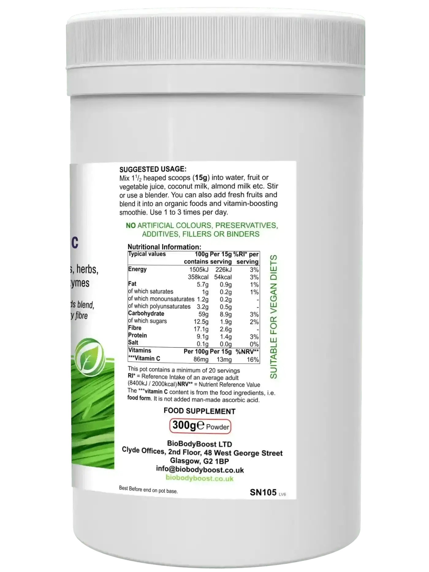 BioGreenz Organic Green Meal Shake 300g - Nutrition Drinks & Shakes