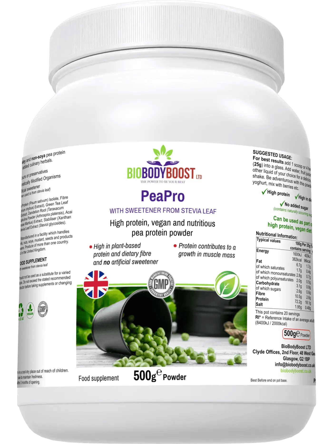 PeaPro - High Protein Pea Powder - BioBodyBoost