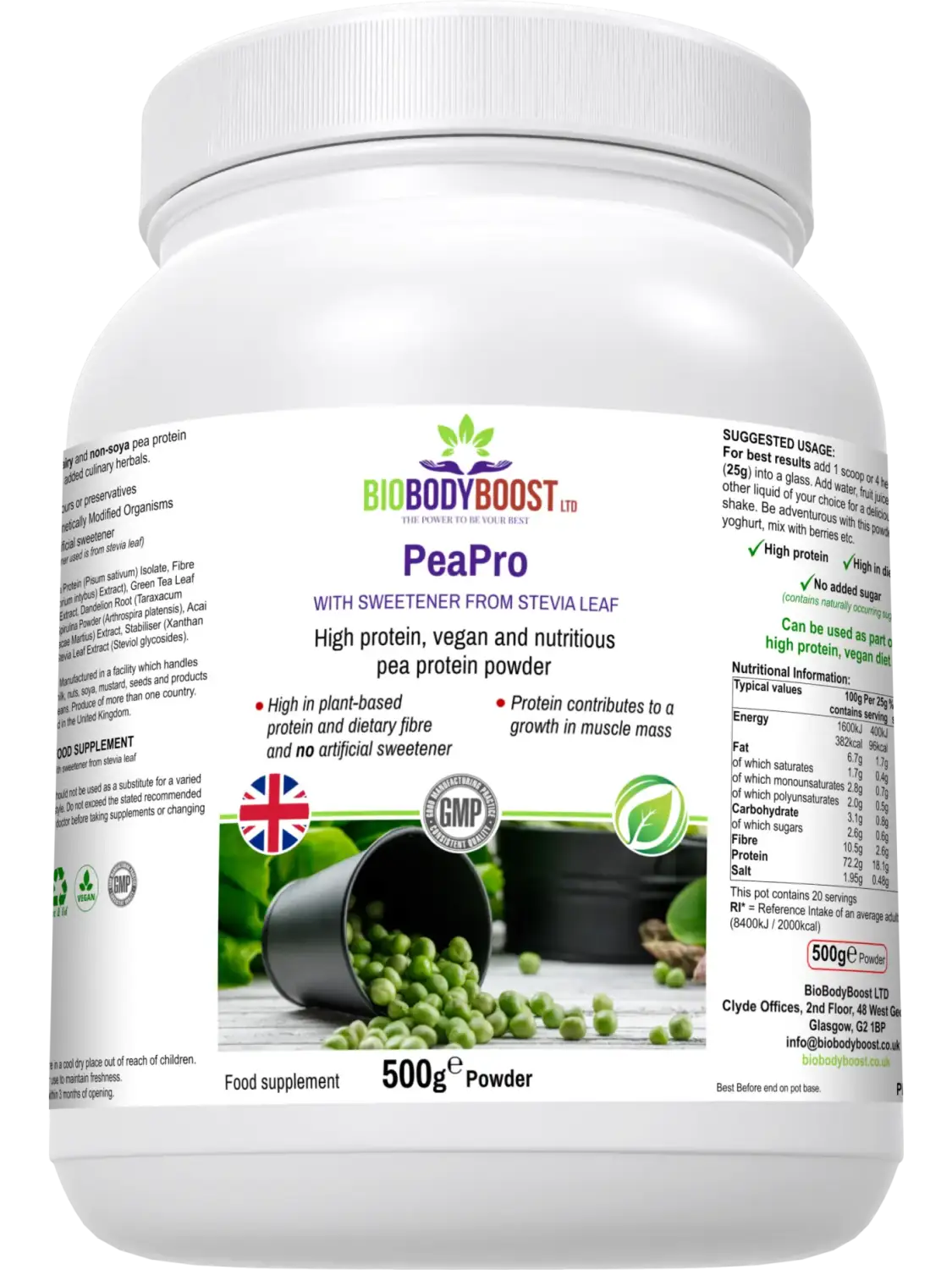 PeaPro High Protein Fibre Pea Powder - Nutrition Drinks & Shakes