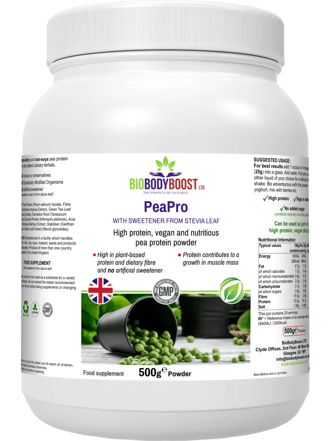 PeaPro - High Protein Pea Powder - BioBodyBoost