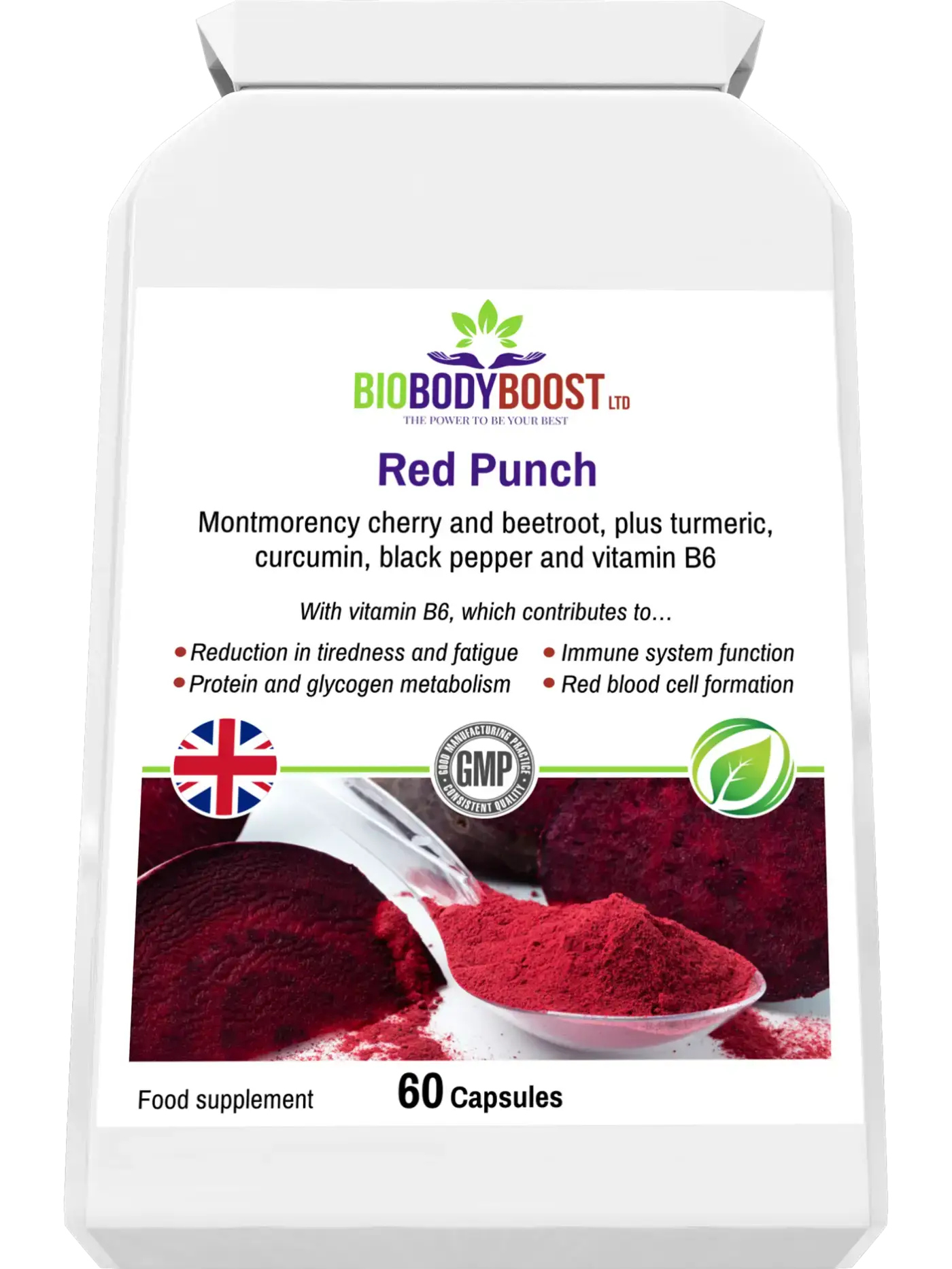 Red Punch Beetroot and Cherry Supplement - Premium Food Supplement from BioBodyBoost - Just £14.99! Shop now at BioBodyBoost