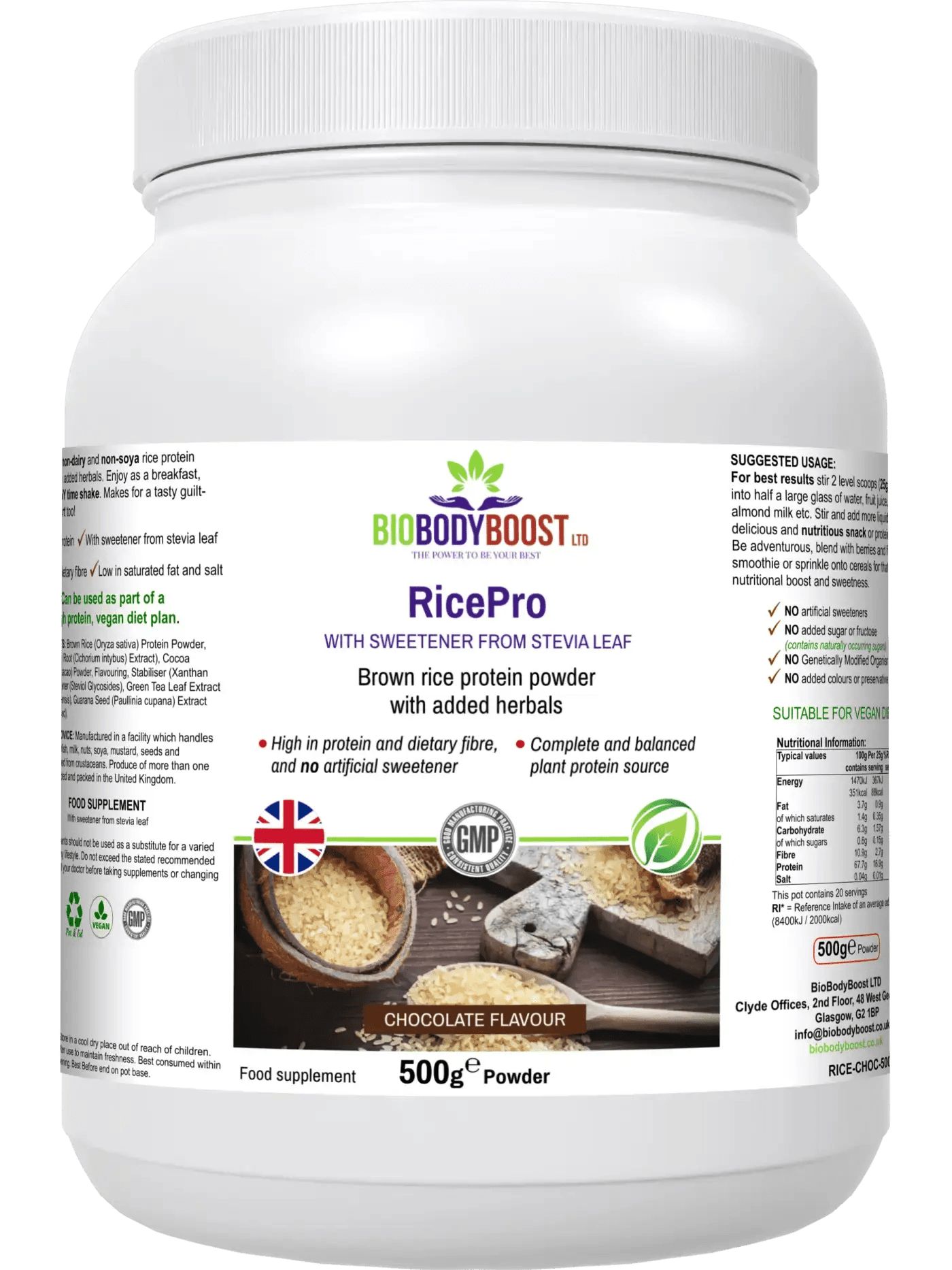 RicePro - Rice Protein Powder Blend - BioBodyBoost