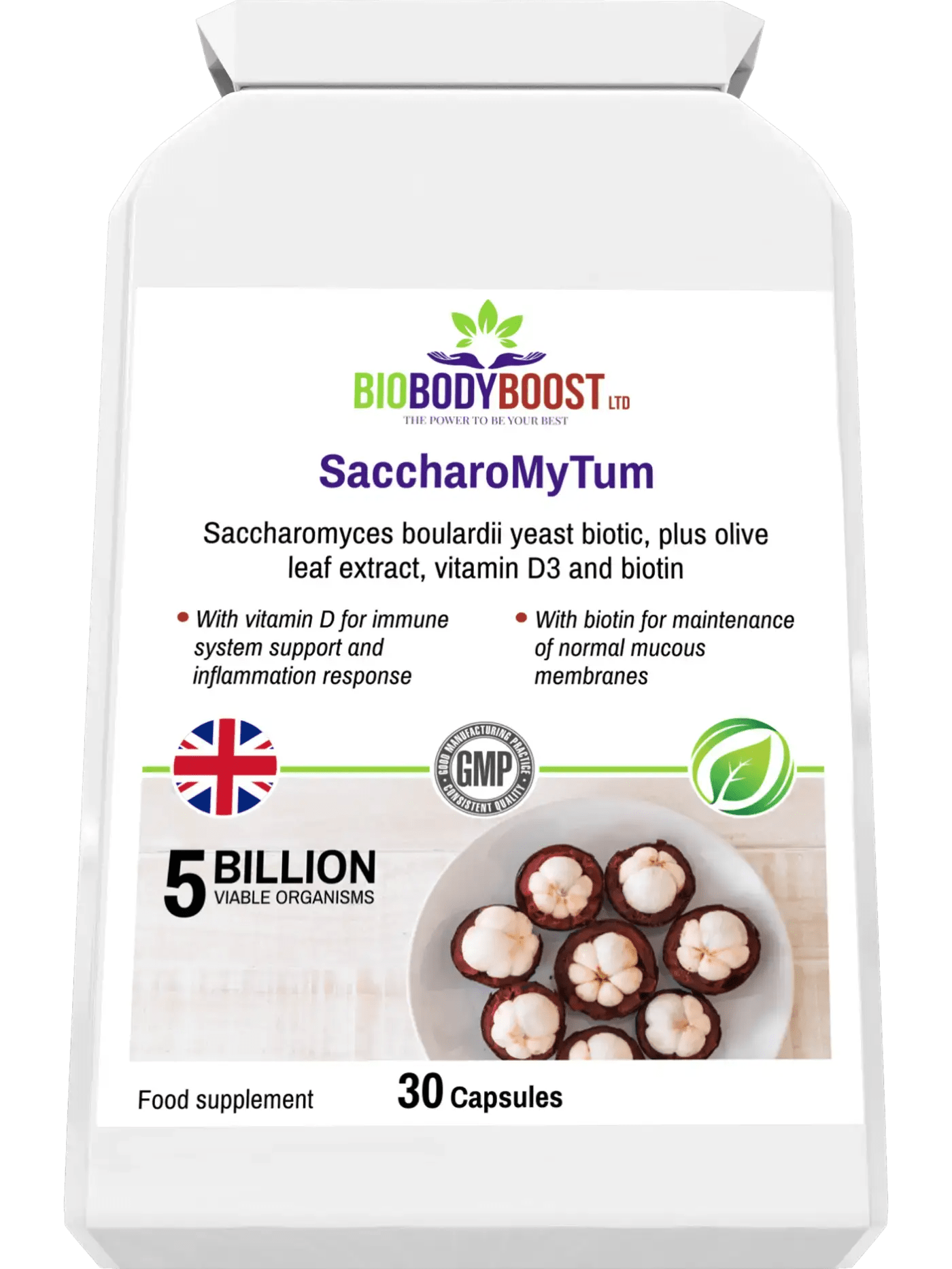 SaccharoMyTum - Vegan Biotics and Vitamin D3 - Digestive Supplements