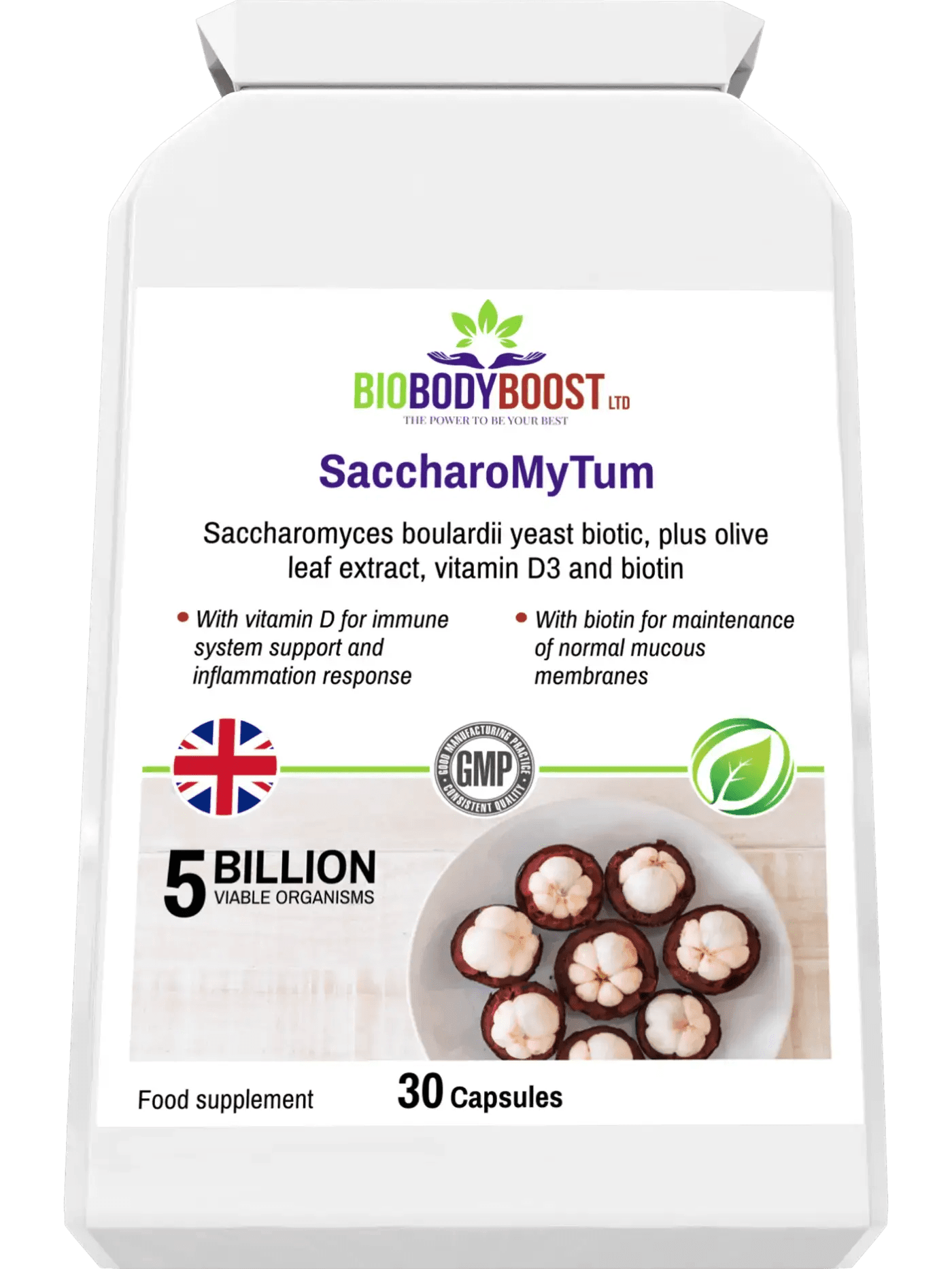 SaccharoMyTum - Vegan Biotics and Vitamin D3 - BioBodyBoost