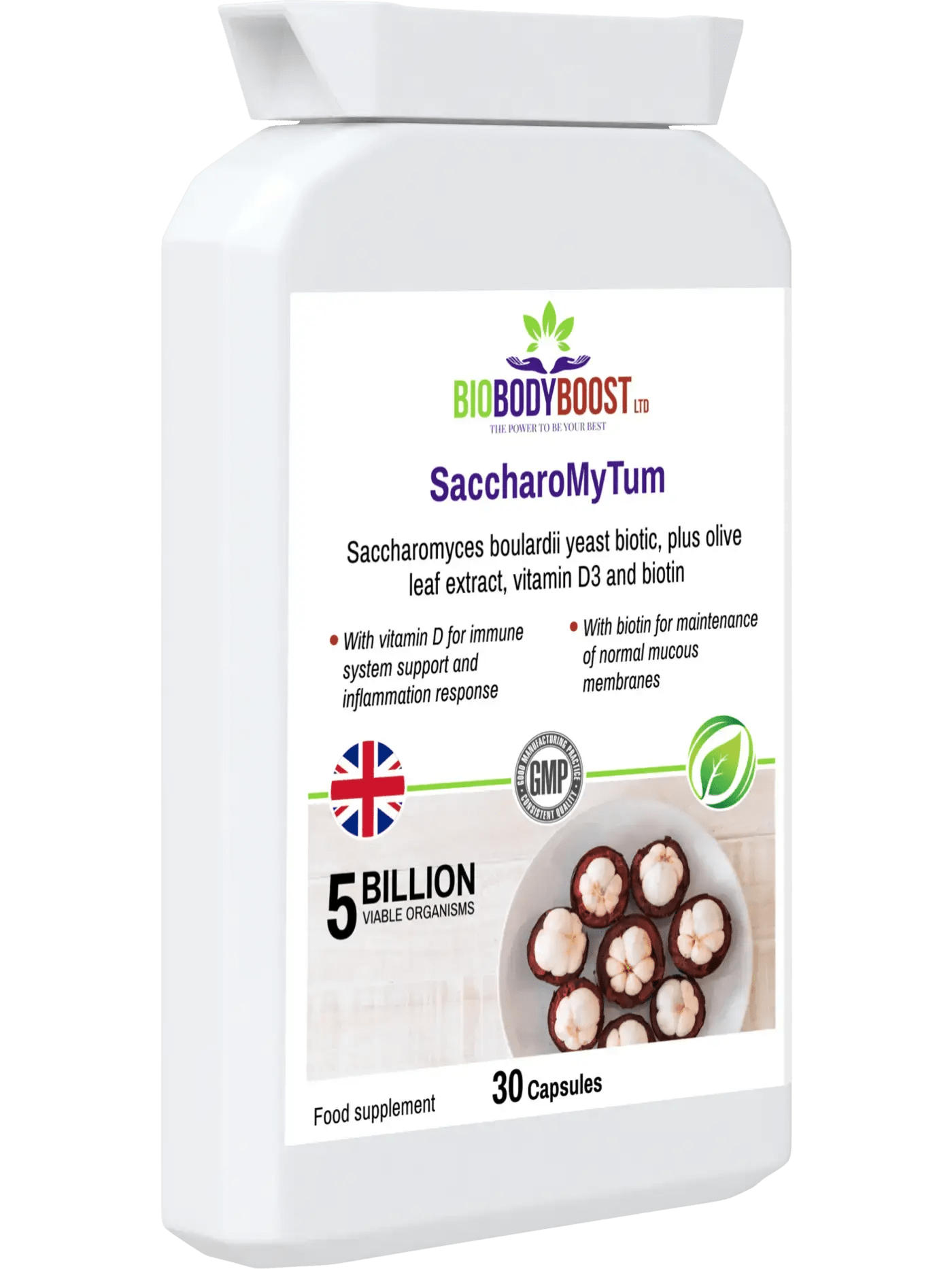 SaccharoMyTum - Vegan Biotics and Vitamin D3 - Digestive Supplements