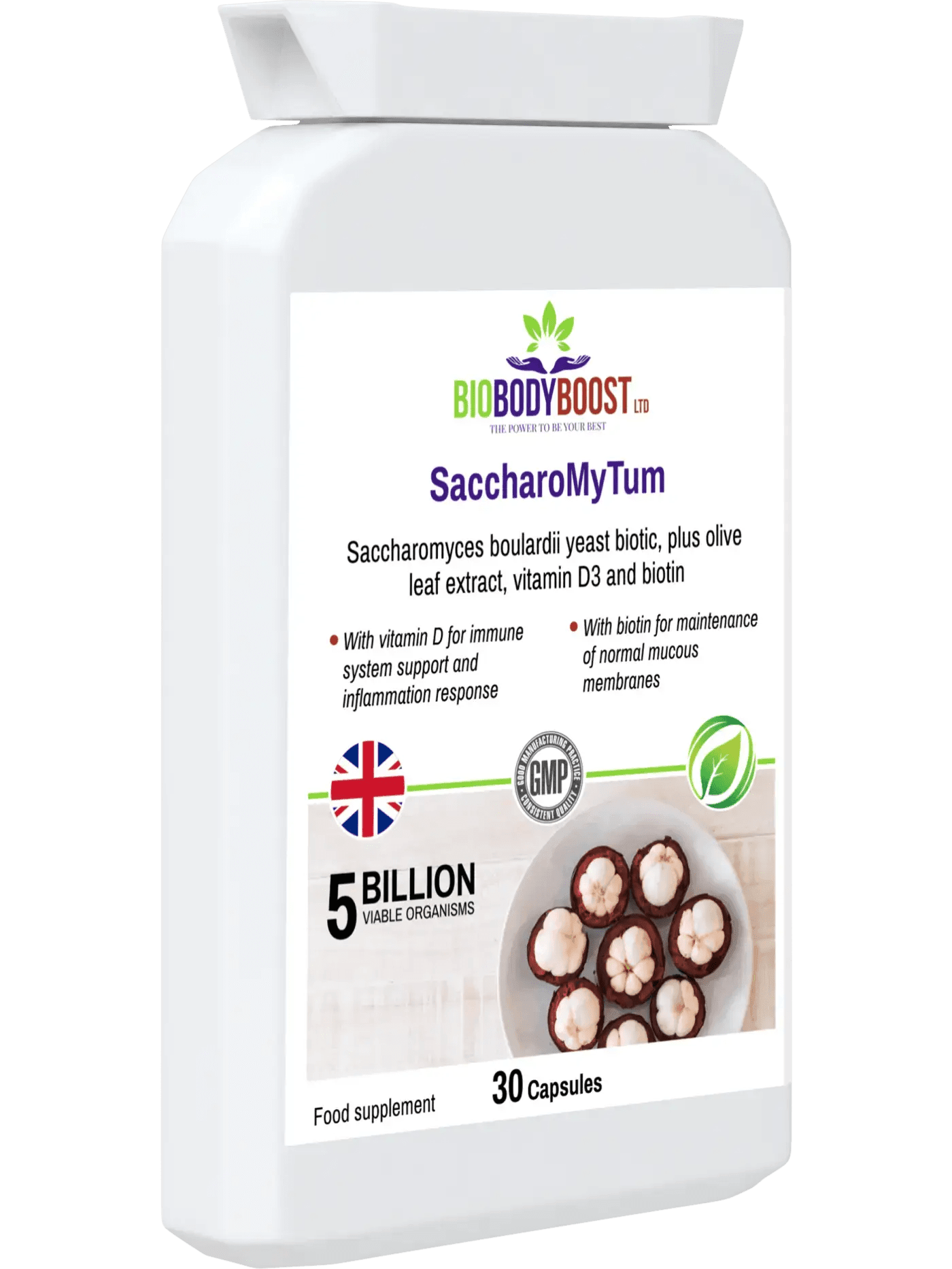 SaccharoMyTum - Vegan Biotics and Vitamin D3 - BioBodyBoost