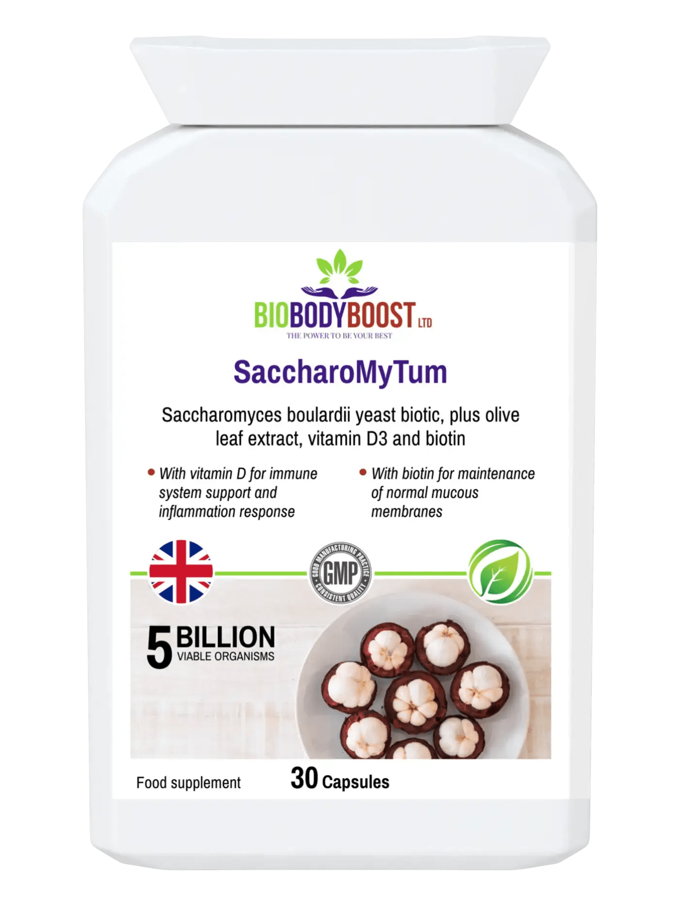 SaccharoMyTum - Vegan Biotics and Vitamin D3 - Digestive Supplements