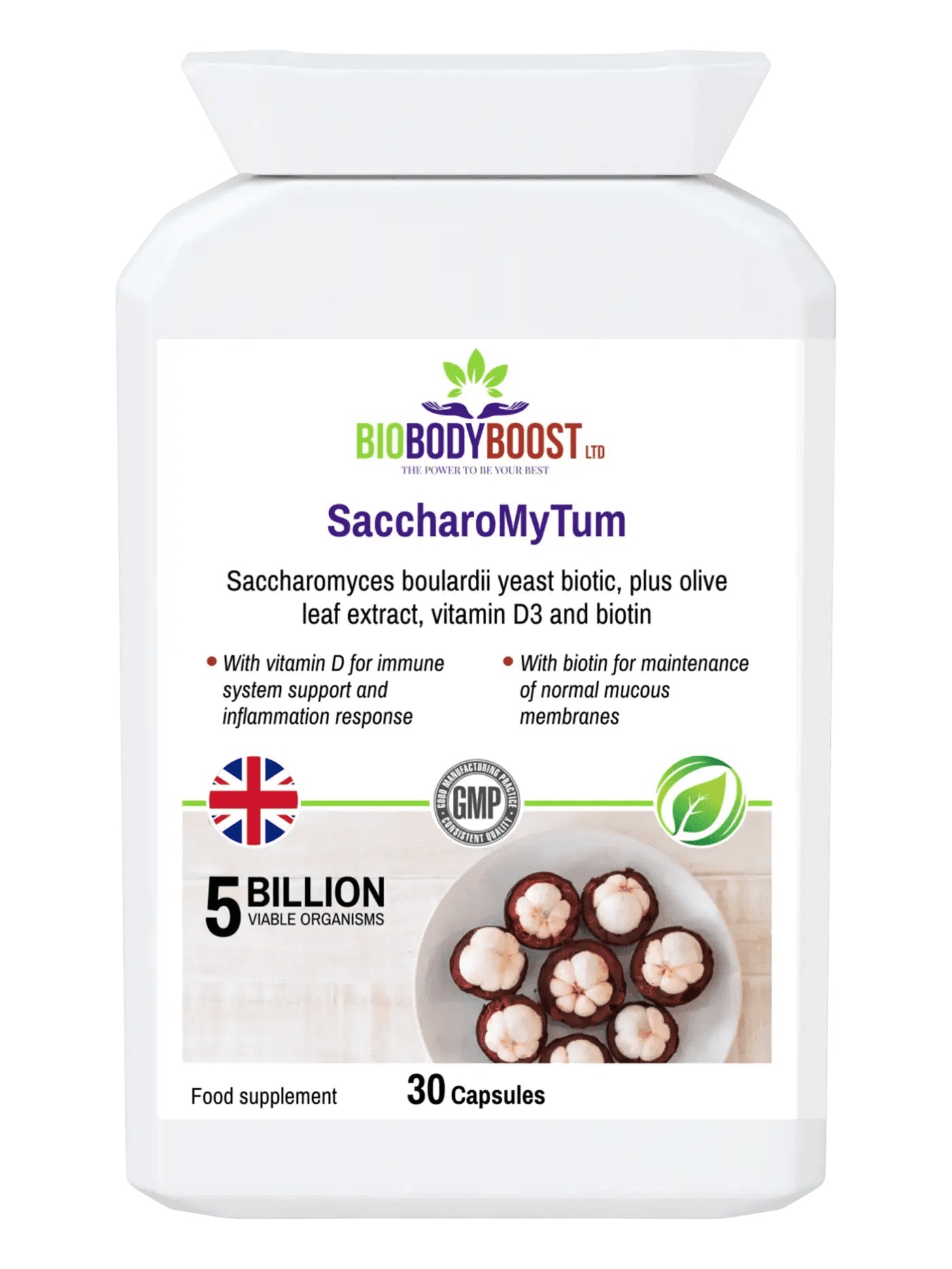 SaccharoMyTum - Vegan Biotics and Vitamin D3 - BioBodyBoost