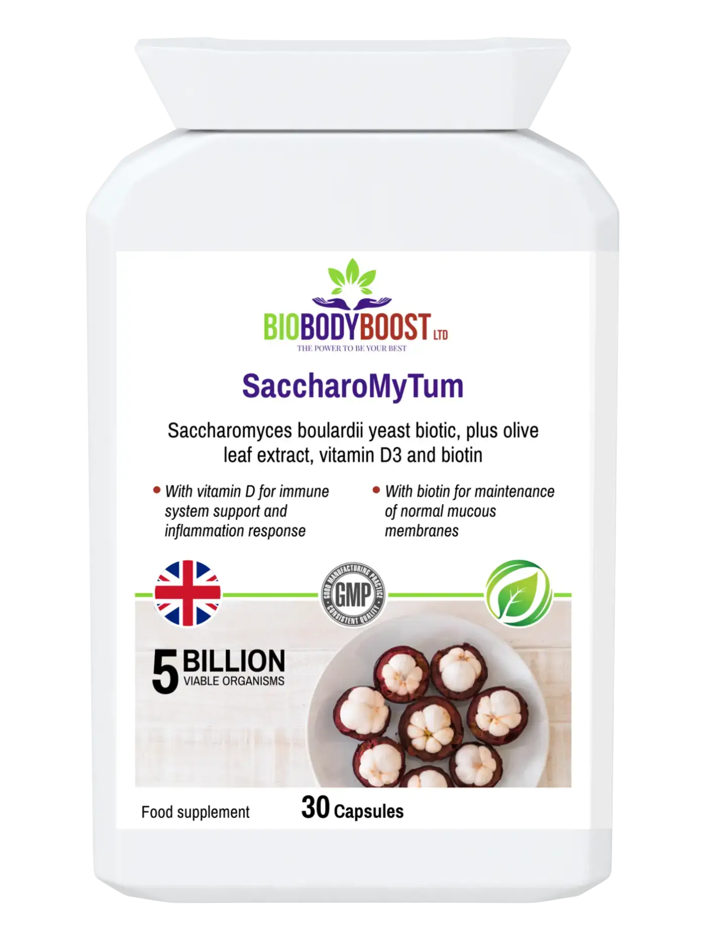 SaccharoMyTum Vegan Biotics and Vitamin D3 - Premium Vitamins & Supplements from BioBodyBoost - Just £12.99! Shop now at BioBodyBoost