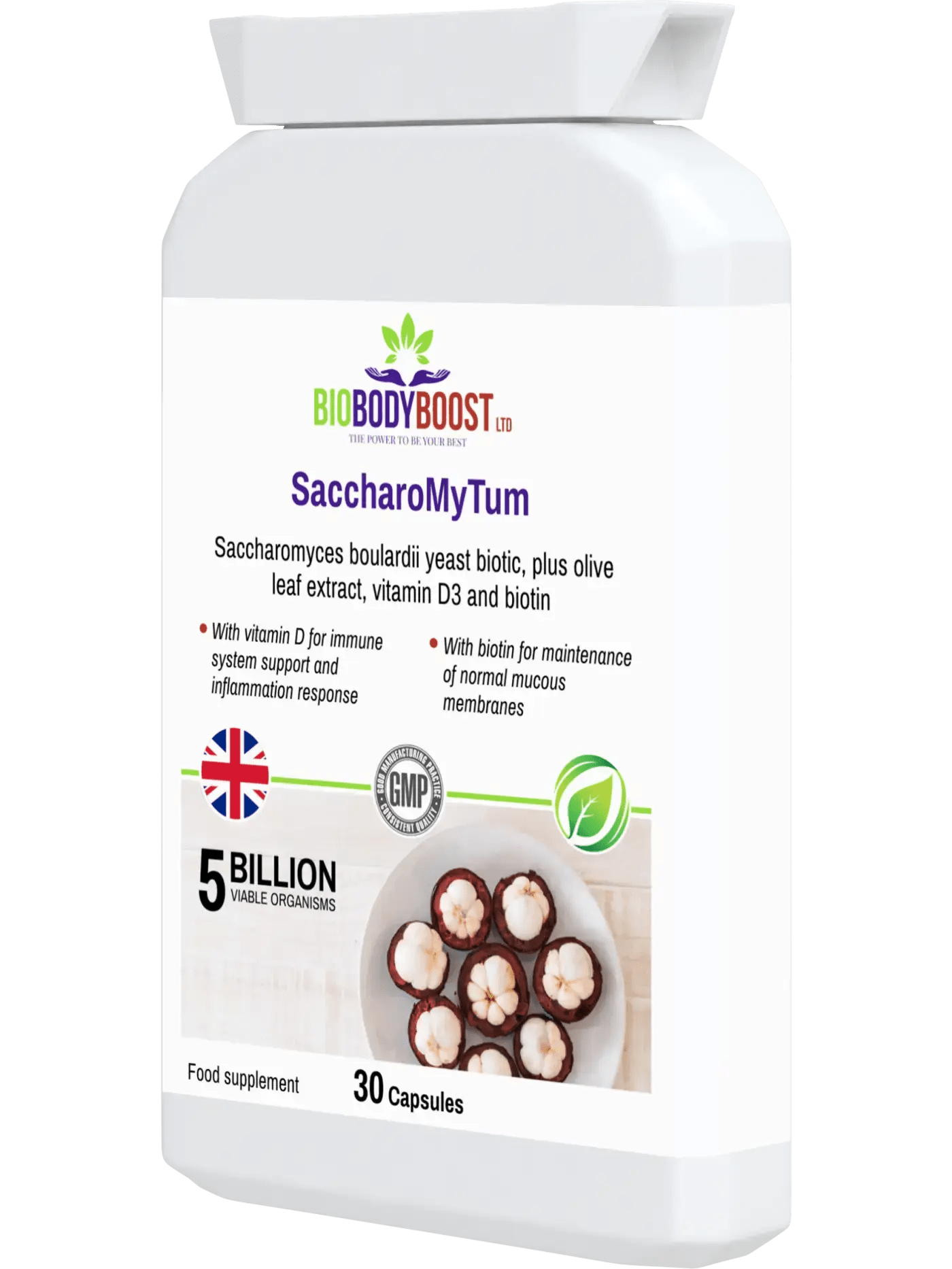 SaccharoMyTum - Vegan Biotics and Vitamin D3 - Digestive Supplements