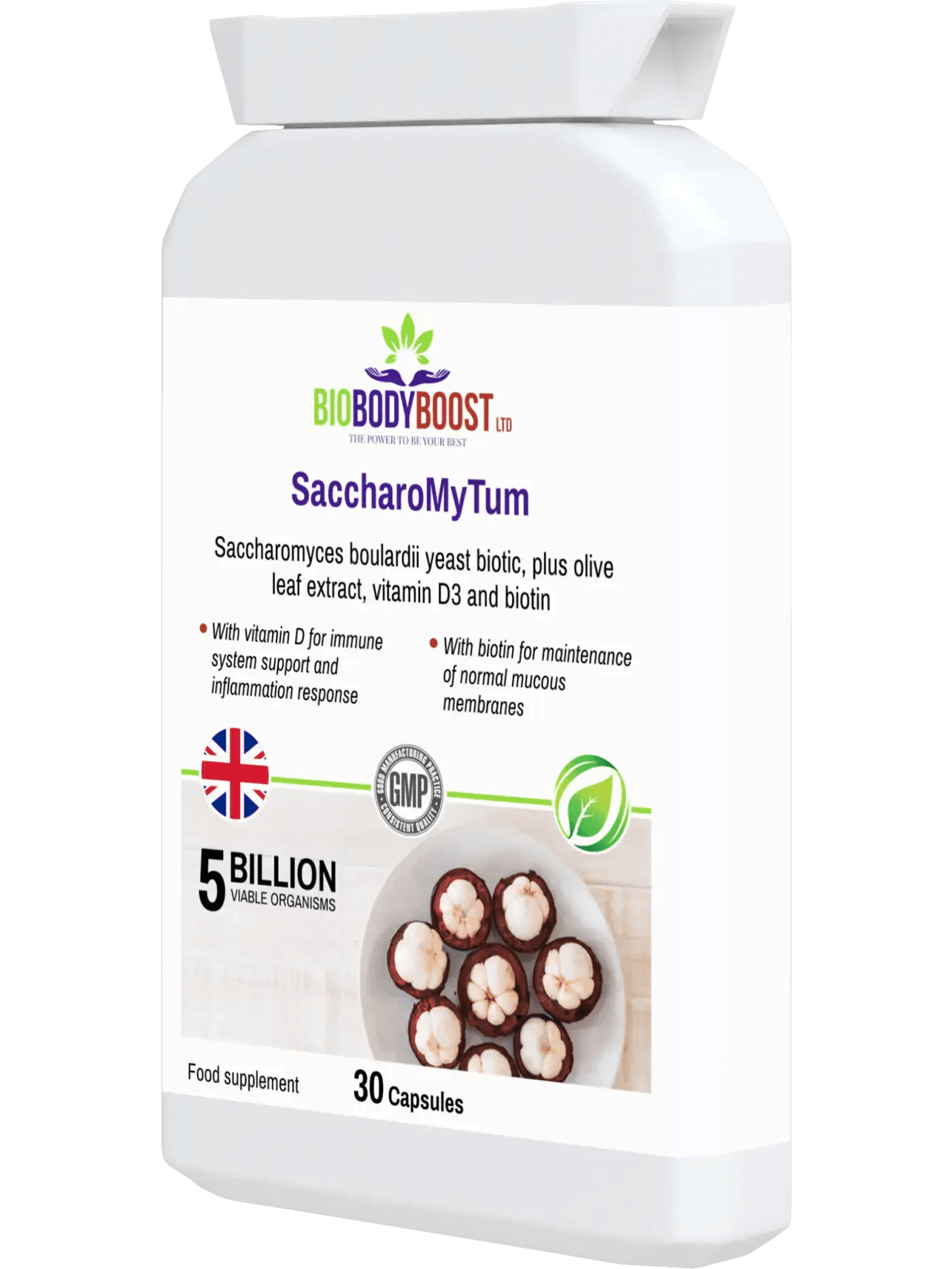 SaccharoMyTum - Vegan Biotics and Vitamin D3 - BioBodyBoost