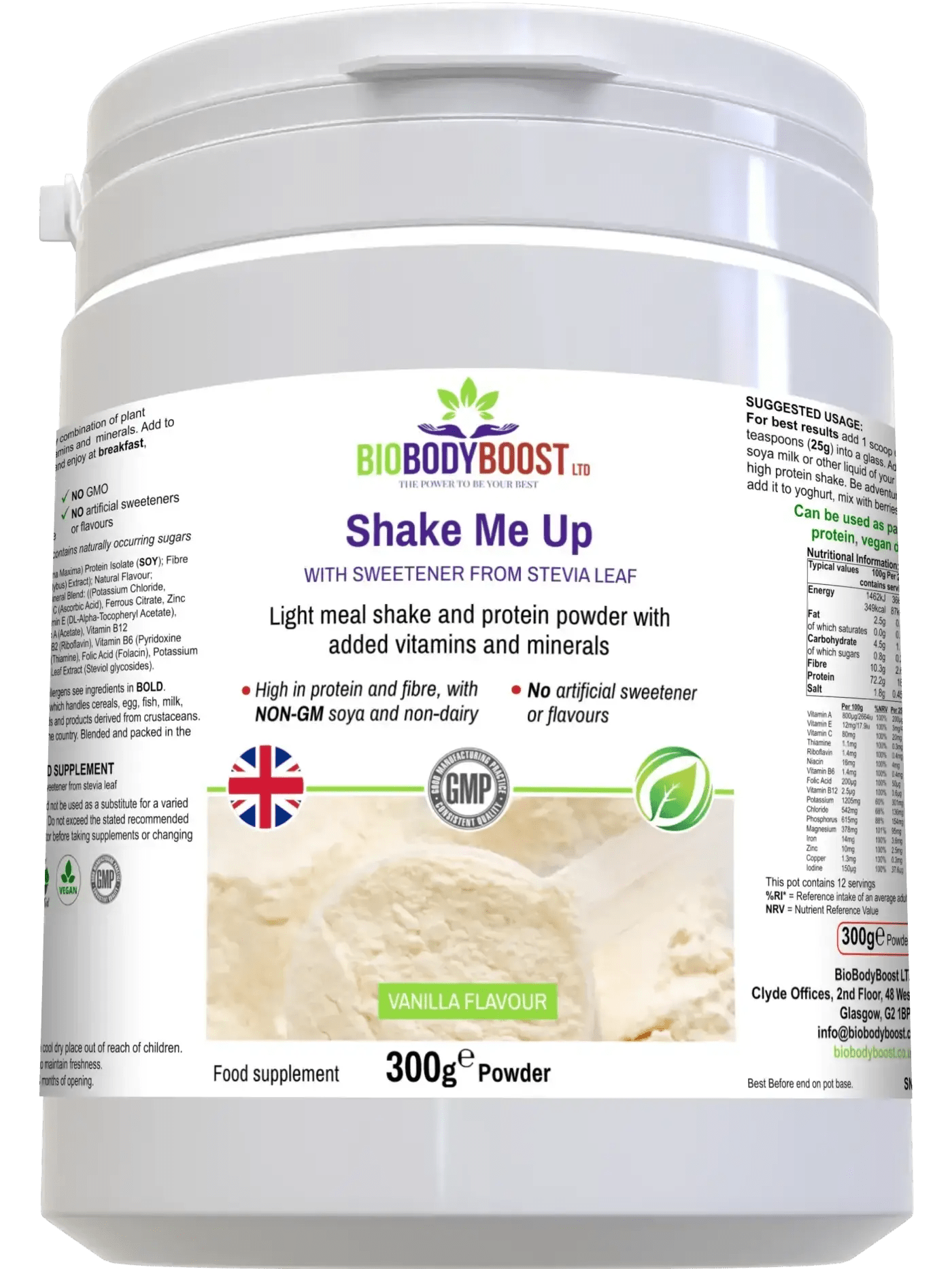 Shake Me Up (vanilla flavor) - Vegan Protein Powder Blend - Diet Shakes