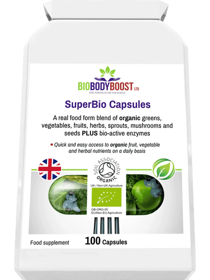 SuperBio Capsules - Vegan Organic Foods Blend - BioBodyBoost