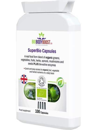 SuperBio Capsules - Vegan Organic Foods Blend - BioBodyBoost