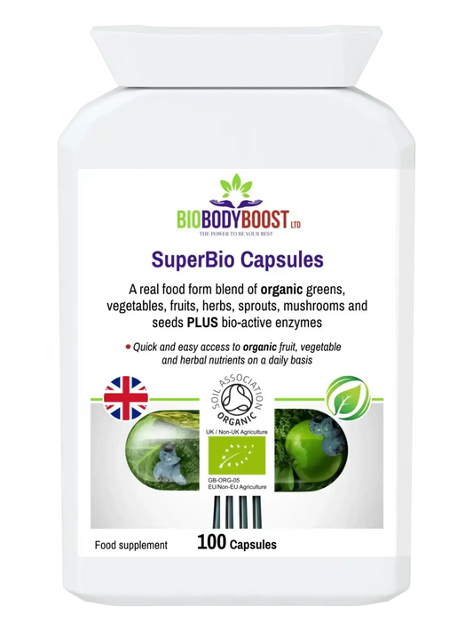 SuperBio Capsules - Vegan Organic Foods Blend - Vitamins & Supplements