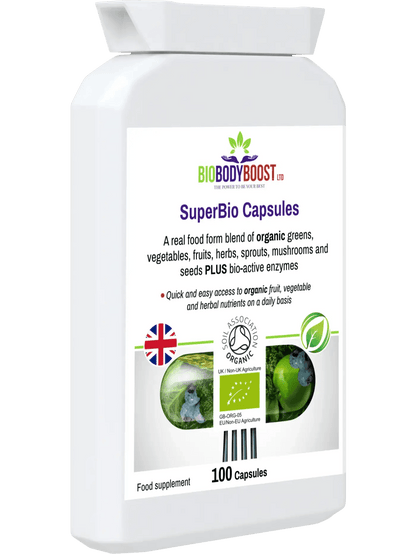 SuperBio Capsules - Vegan Organic Foods Blend - BioBodyBoost