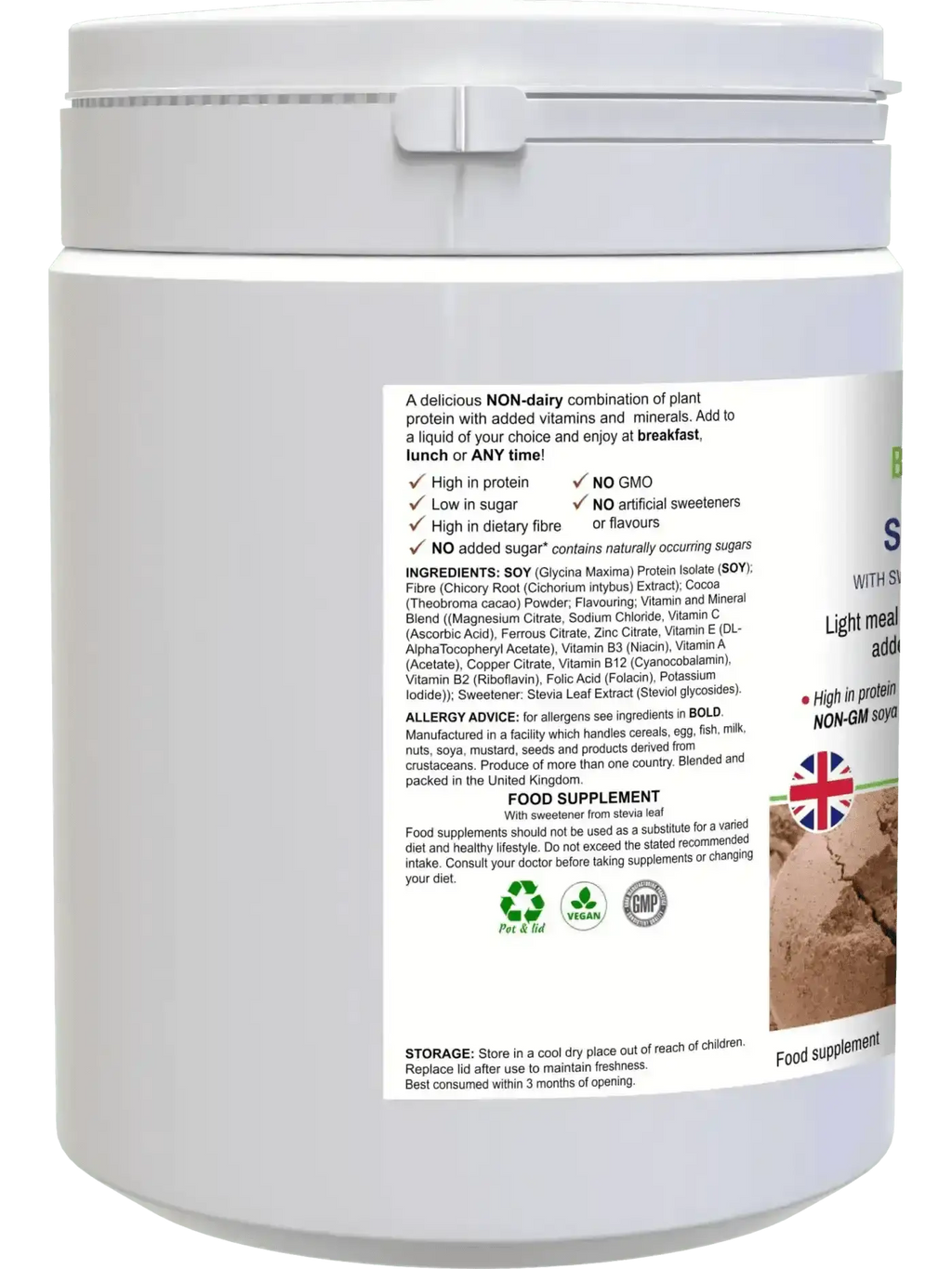 BioBodyBoost Shake Me Up chocolate meal shake UK — 14+ vitamins and minerals, vegan, halal approved, UK made