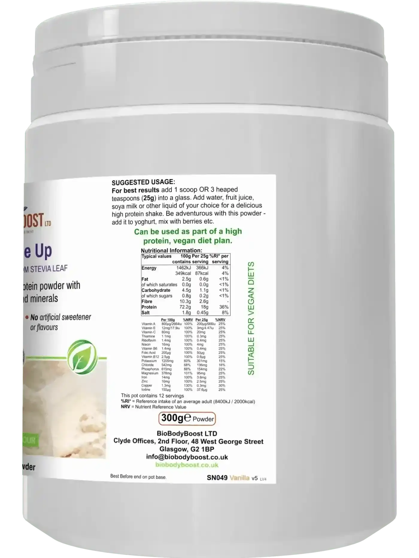 Shake Me Up Vanilla - Vegan Meal Powder - Diet Protein Shakes