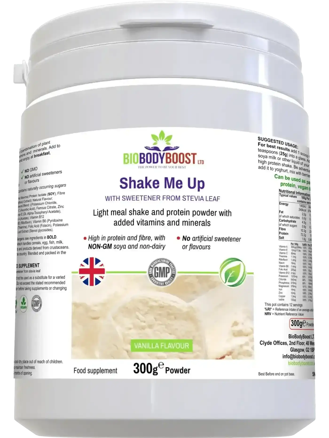 Shake Me Up Vanilla - Vegan Meal Powder - Diet Protein Shakes