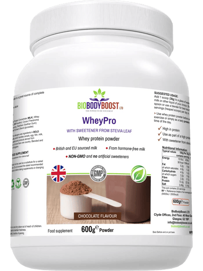 WheyPro - (Chocolate flavour) Whey Protein Powder - BioBodyBoost