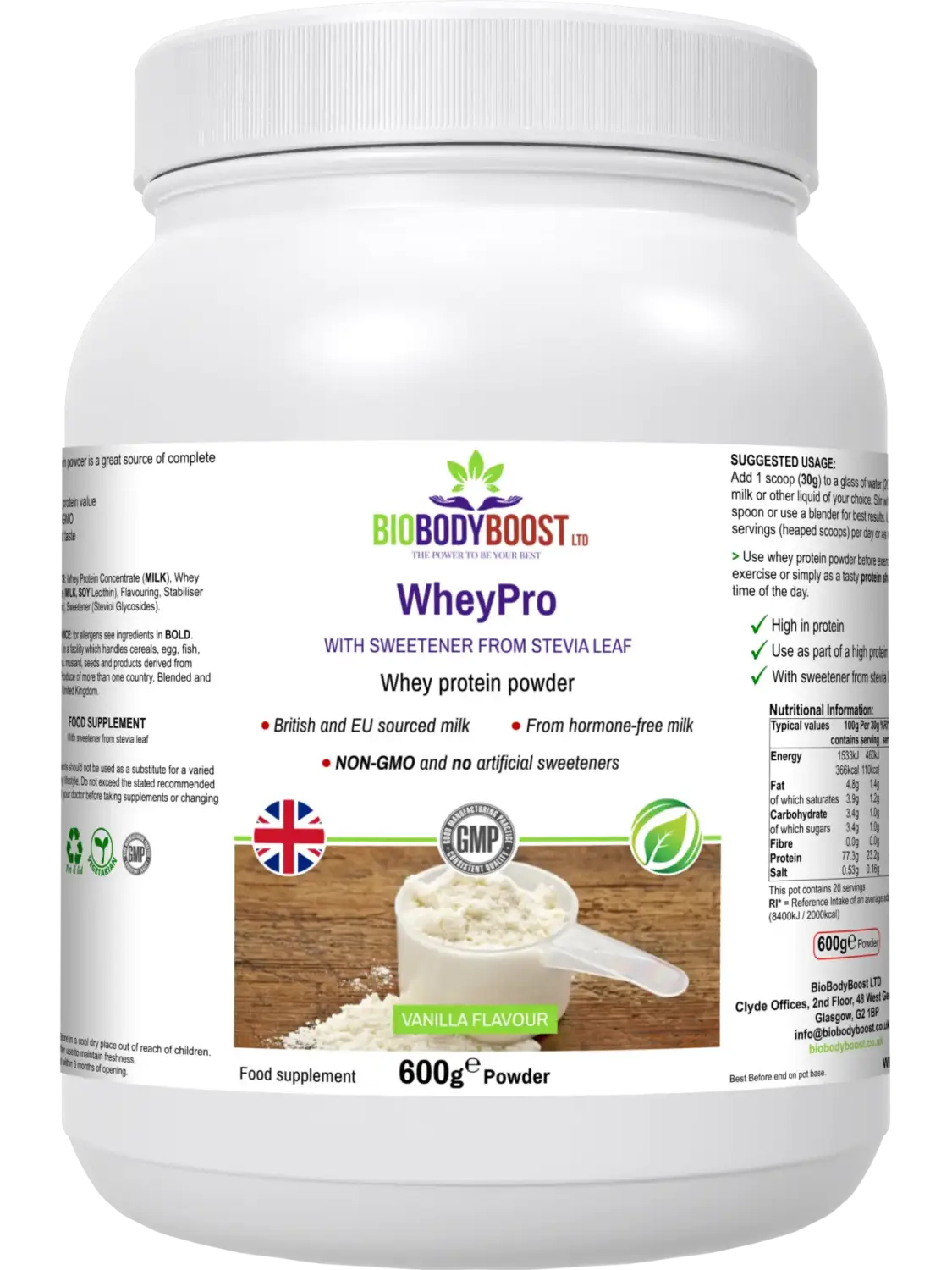 WheyPro (Vanilla flavour) Whey Protein Powder - Nutrition Drinks & Shakes