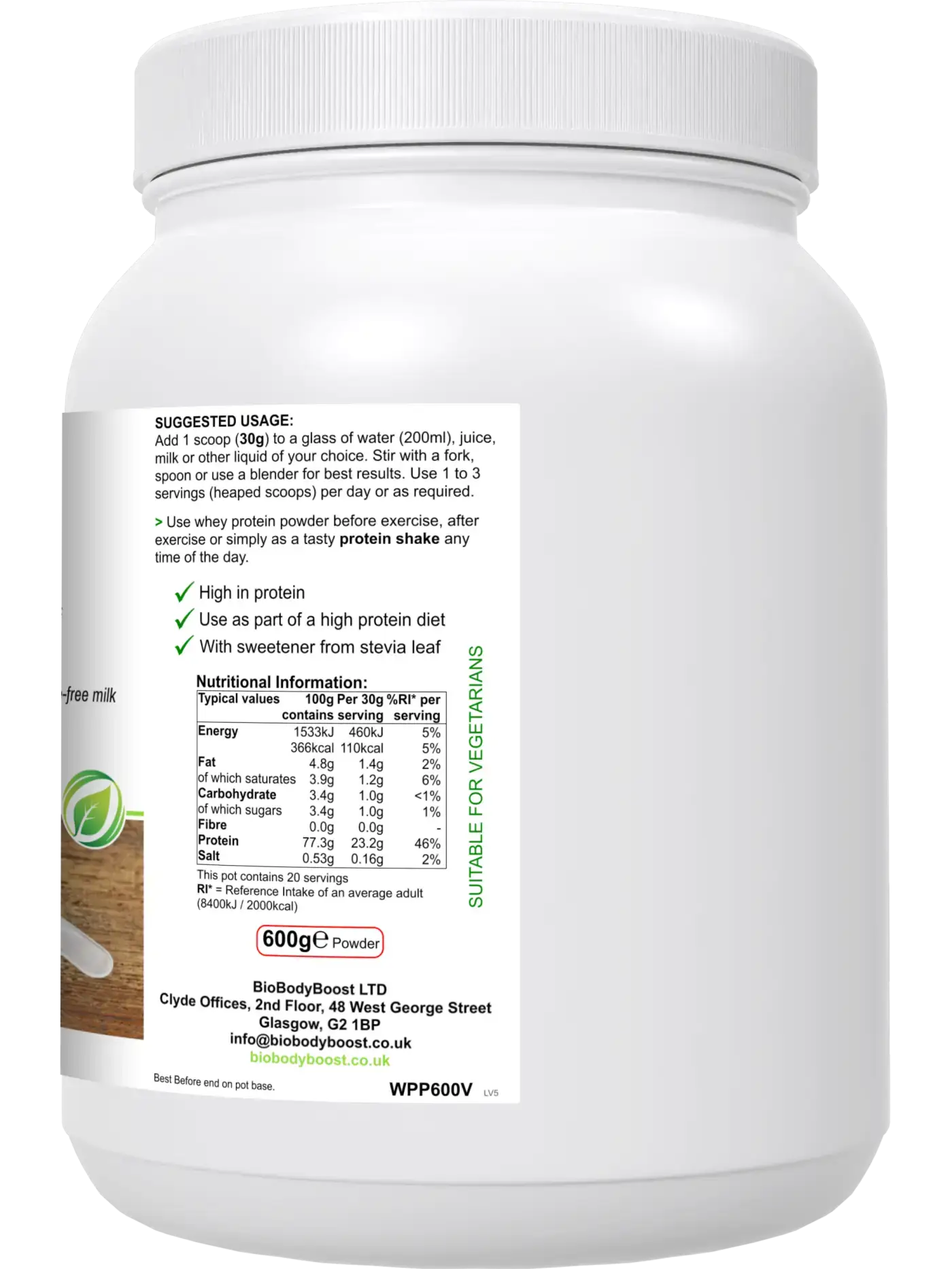 WheyPro (Vanilla flavour) Whey Protein Powder - Premium Nutrition Drinks & Shakes from BioBodyBoost - Just £22.99! Shop now at BioBodyBoost