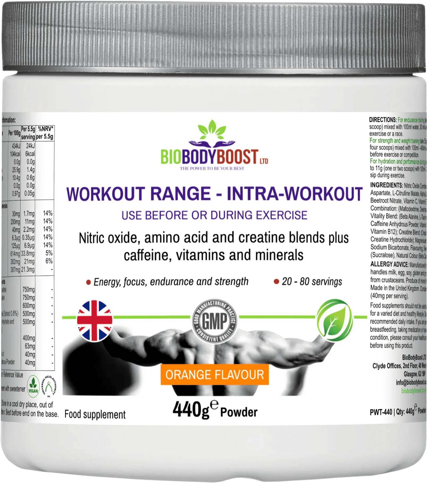 Workout Range - Intra-Workout: Amino Acids and Creatine Blend - BioBodyBoost